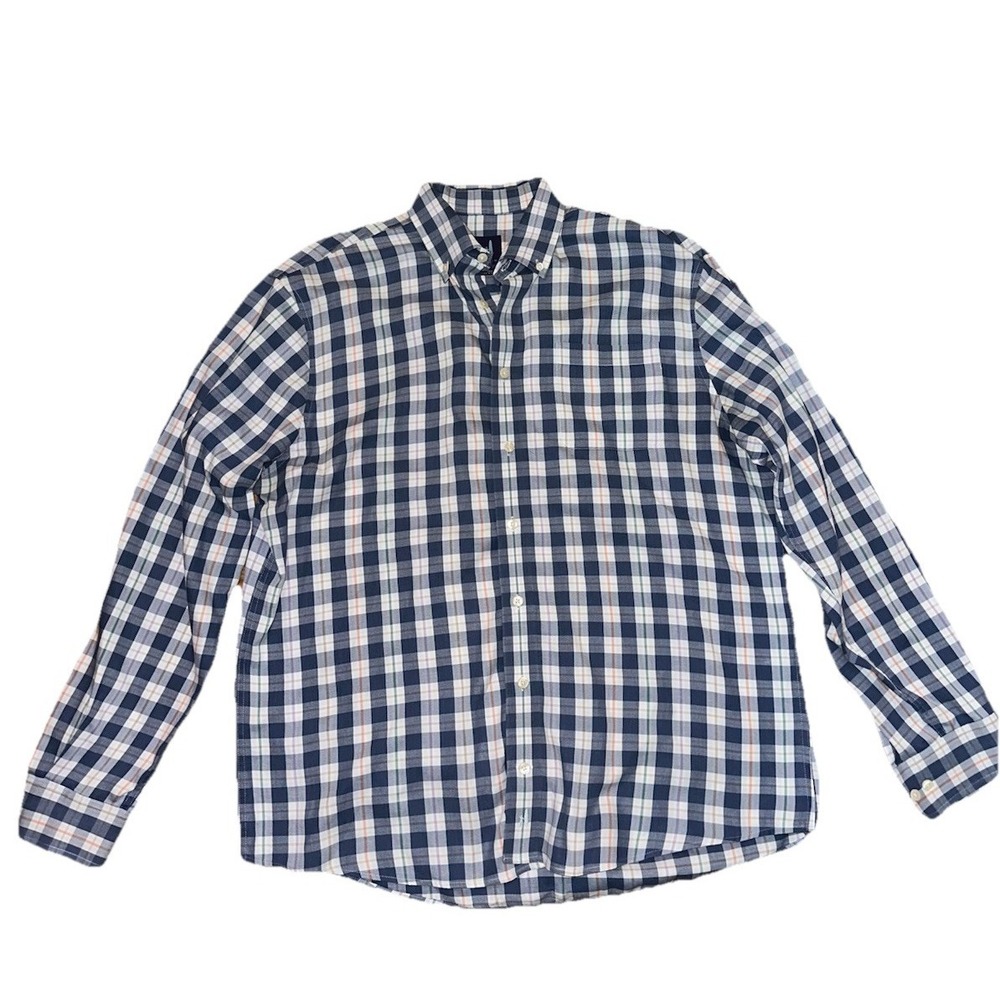 Johnnie-O Long Sleeve Button Up Shirt Mens Size Large Blue Plaid